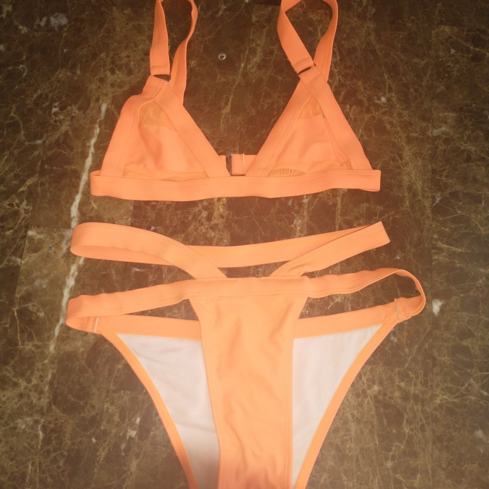 Itty-bitty orange bikini